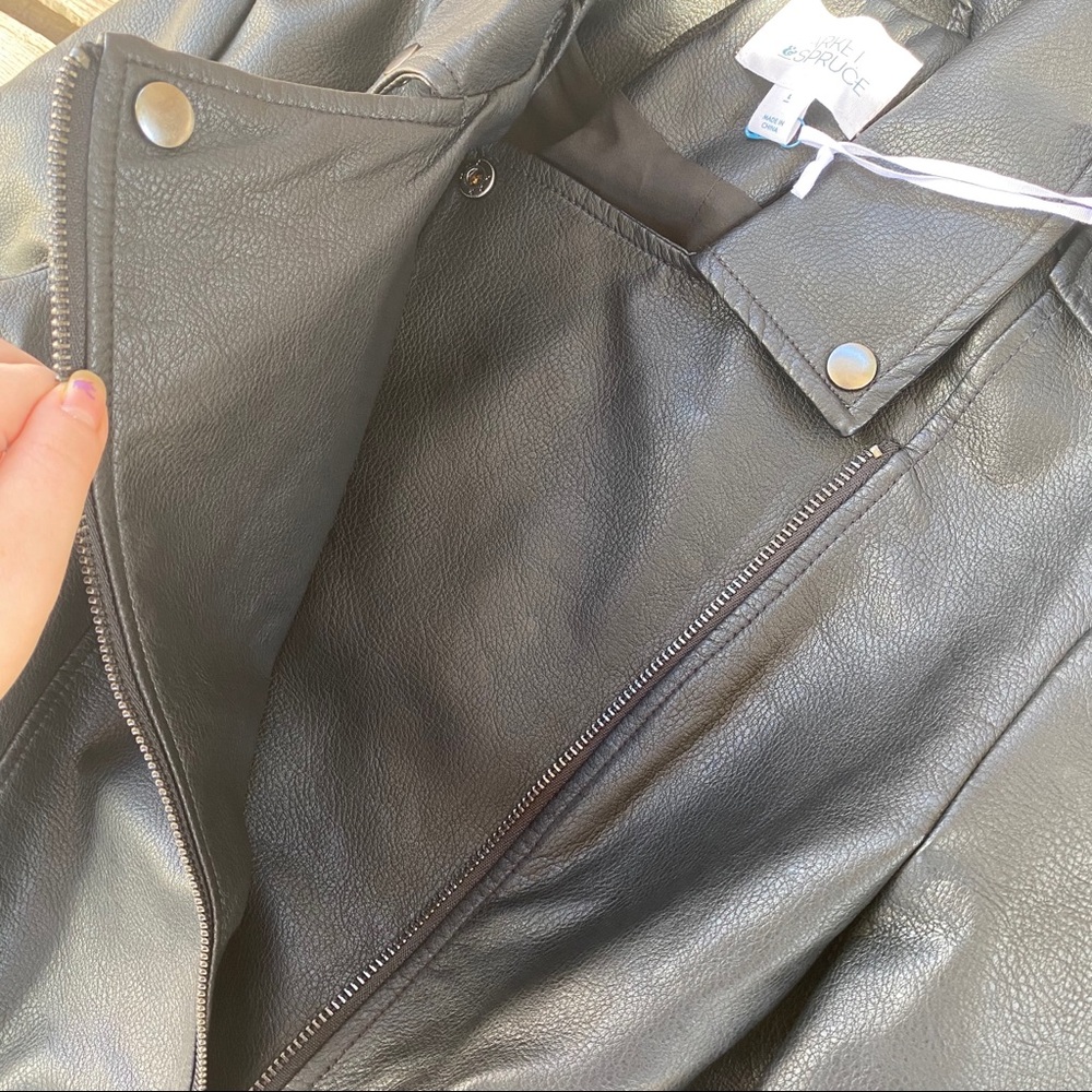 NWT Market & Spruce women moto jacket regular L - Picture 6 of 8